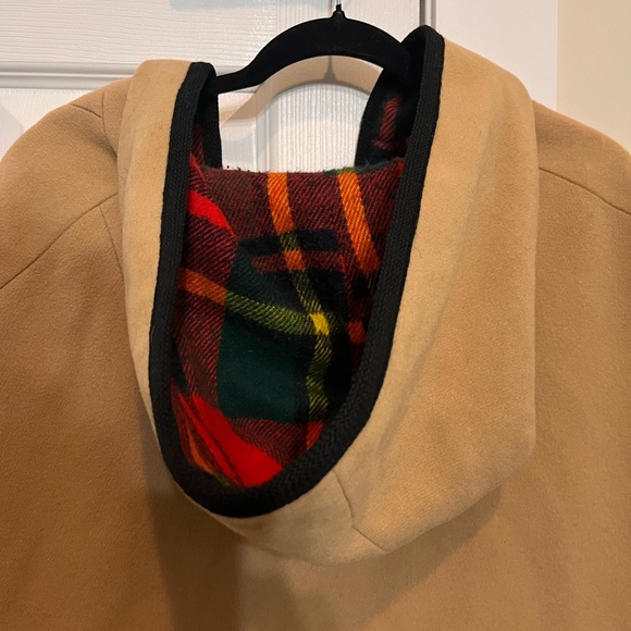 Vintage 100% Wool Reversible Cape - Tan & Plaid - Size Medium/Large - Picture 6 of 9